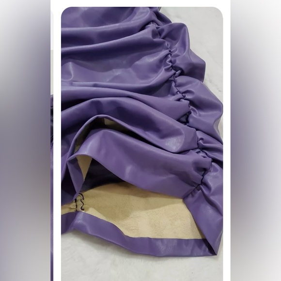 ZARA NWOT FAUX LEATHER DRESS. Wrap-front V-neck dress. 💜💜 - Picture 4 of 7